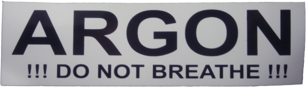 Argon Cylinder Sticker